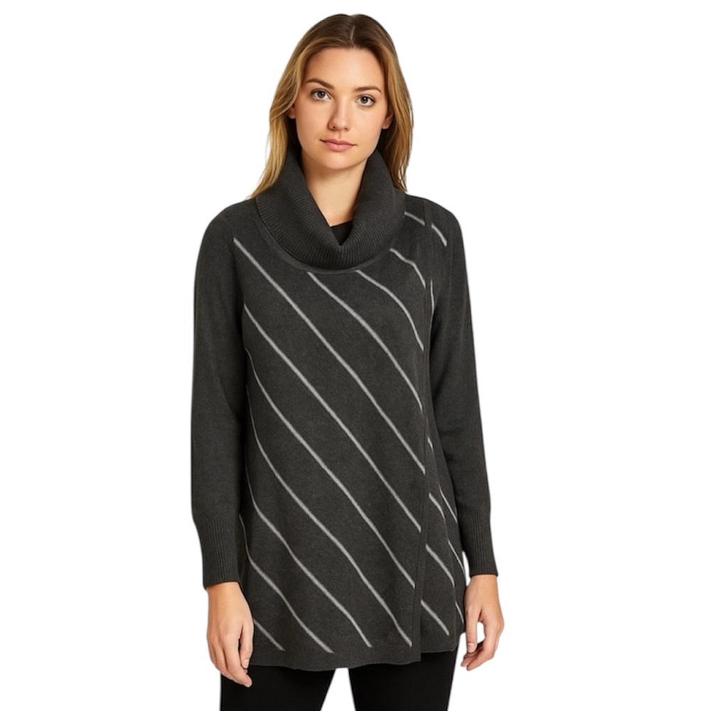 White House Black Market cowl neck tunic sweater gray XS